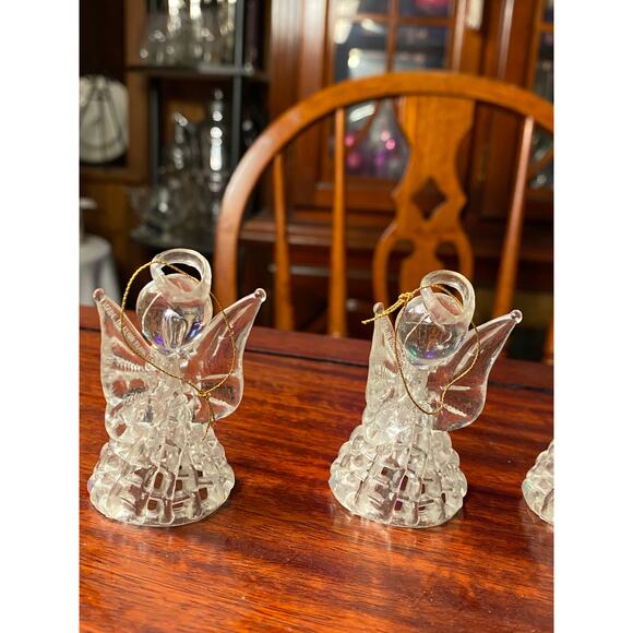VTG Hong Kong Set of 4 Plastic "crystal" Angel Christmas Ornaments 2.5 in tall - Picture 11 of 14